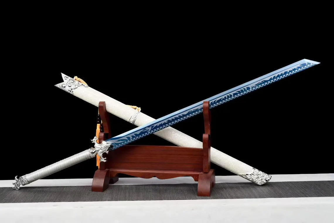 Handmade Dragon Head Tang Sword, High Manganese Steel, Collection Samurai Sword