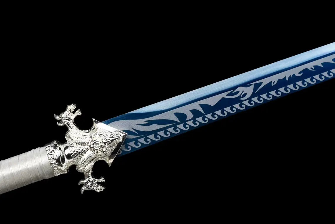 Handmade Dragon Head Tang Sword, High Manganese Steel, Collection Samurai Sword