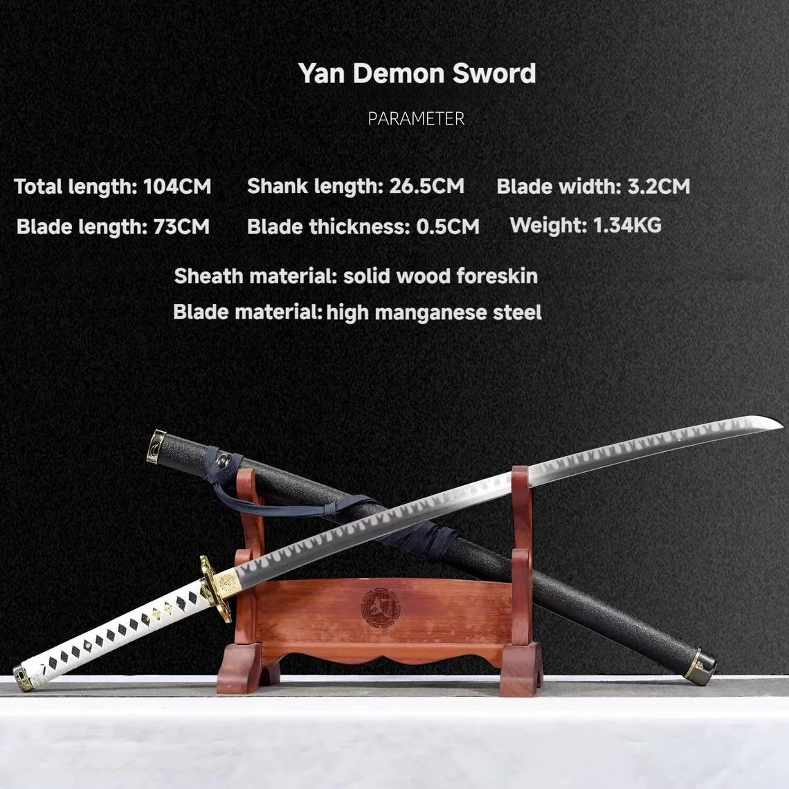 Hand-Forged High Manganese Steel Enma Katana | One Piece Zoro Sword Replica, Anime Cosplay Blade