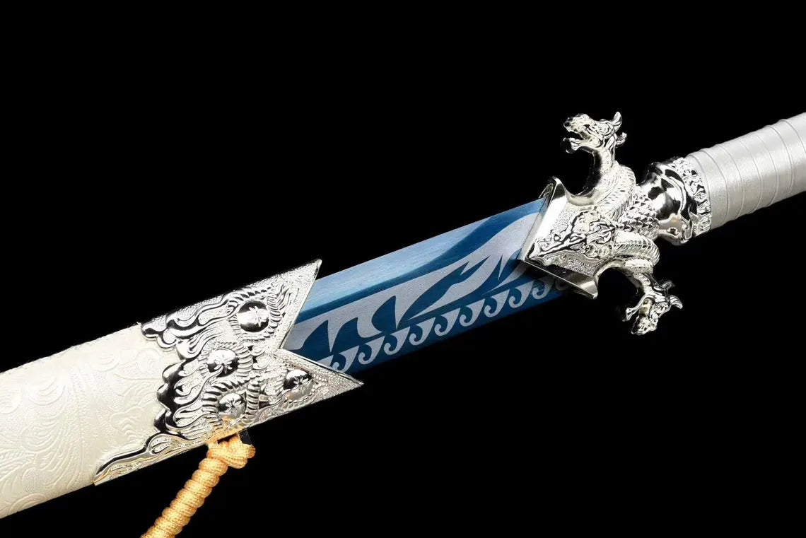 Handmade Dragon Head Tang Sword, High Manganese Steel, Collection Samurai Sword