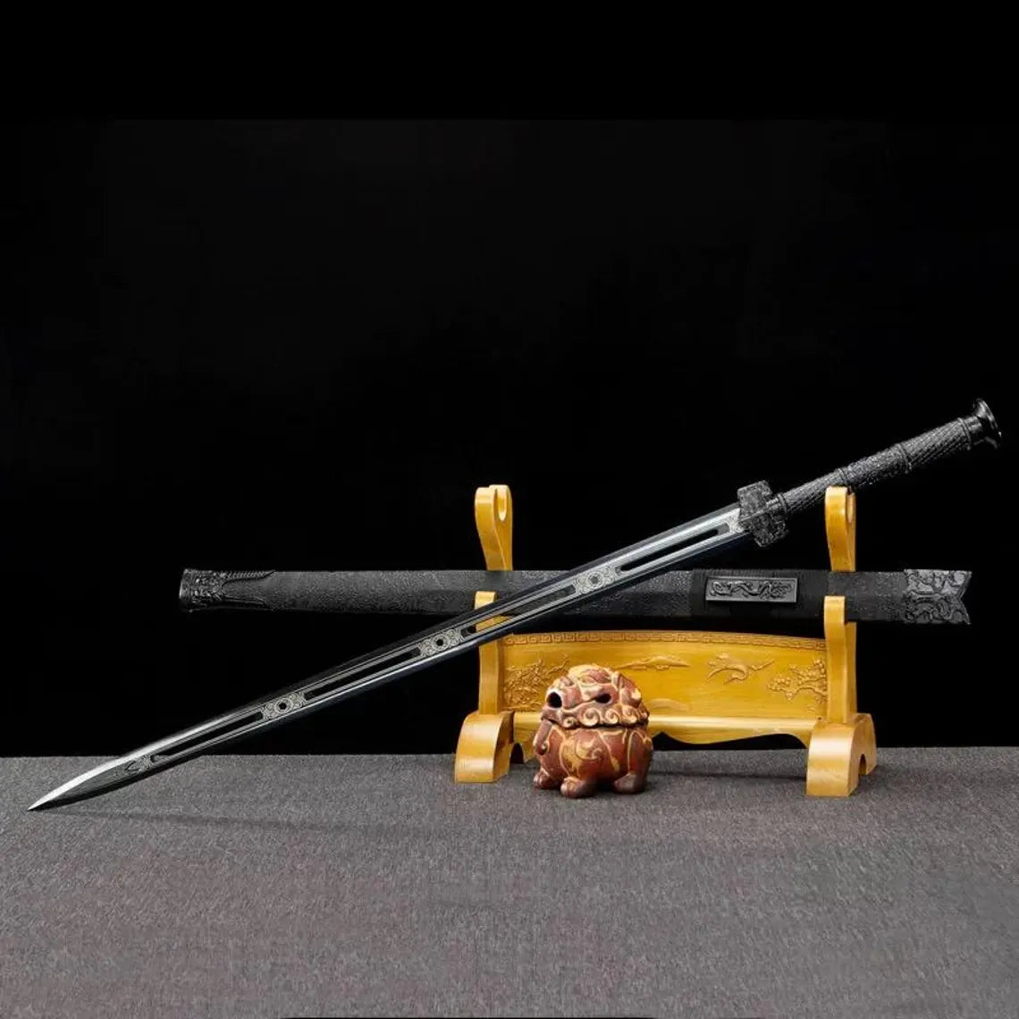 Handmade Han Dynasty Sword | High Manganese Steel Jian, Traditional Display Collectible