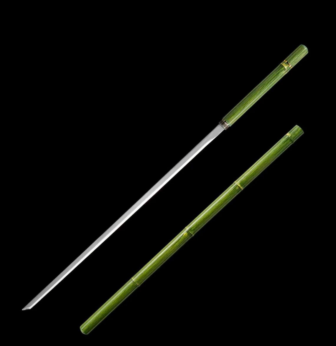 Handcrafted Long Disguised Bamboo Sword, 160cm Hidden Blade Design, Decorative Samurai Style Display Piece