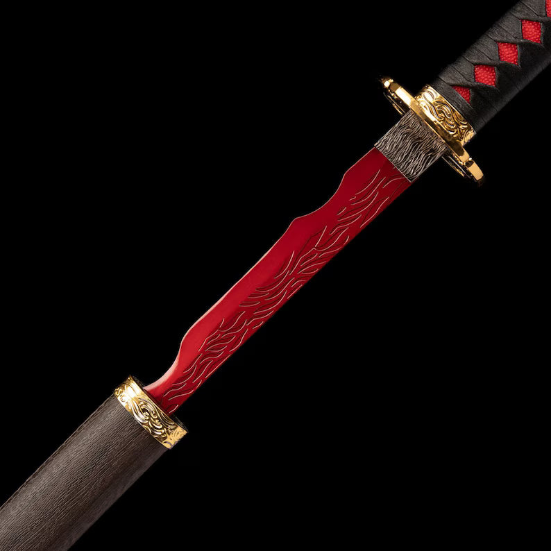 Handmade Rivers of Blood Replica Real - Elden Ring Sword, Hand Forged Full Tang High Manganese Steel Samurai Katana Sword, Cosplay Weapon