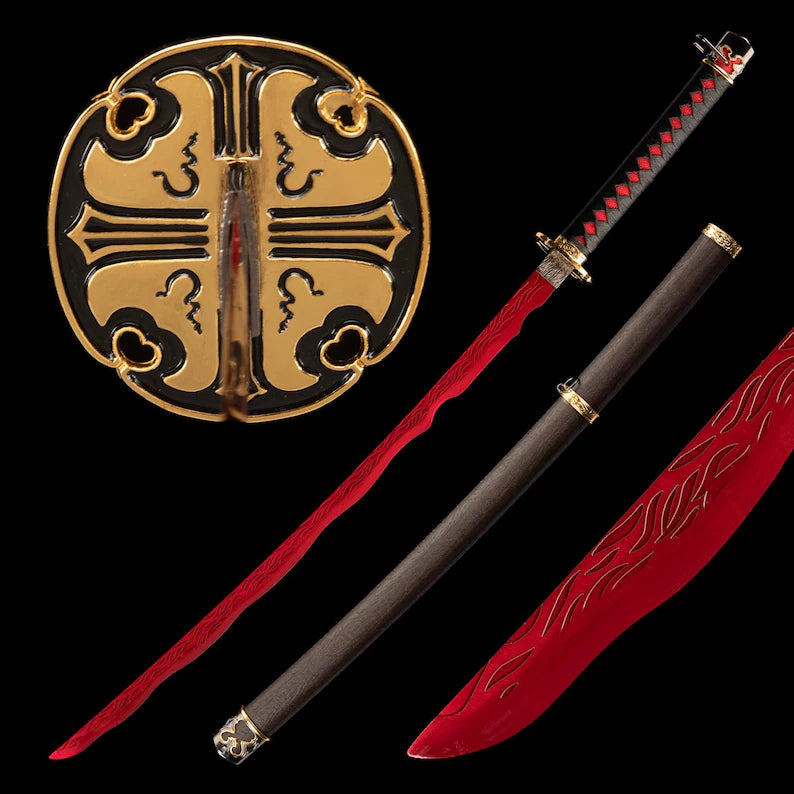 Handmade Rivers of Blood Replica Real - Elden Ring Sword, Hand Forged Full Tang High Manganese Steel Samurai Katana Sword, Cosplay Weapon