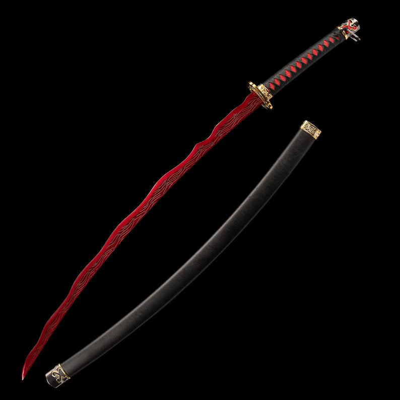 Handmade Rivers of Blood Replica Real - Elden Ring Sword, Hand Forged Full Tang High Manganese Steel Samurai Katana Sword, Cosplay Weapon